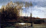 Charles-Francois Daubigny Riviere Avec Six Canards painting